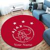 AFC Ajax Custom Name Round Area Rug,Carpet Rug for Living Room Bedroom Sofa Playroom Decor,Non-slip Floor Mat