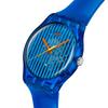 Swatch Biosourced Brilliantly Blue Wristwatch SO29S102 Unisex Adult Blue