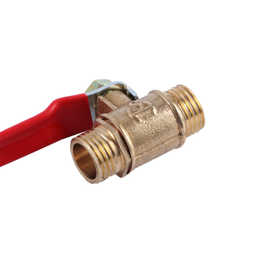 G1/4 Brass Air Compressor Switch Pipe Fittings Ball Valve Pipe Male to Male Thread