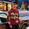 Men's Casual Loose Fit Printed Neck Long Sleeve T-Shirt for Daily Wear