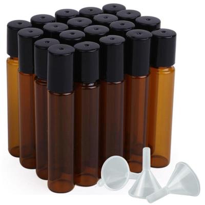 Chocople Roll-On Bottles, Light-Proof Bottles, Atomizers, Set of 20, with 5 Funnels (10ml)