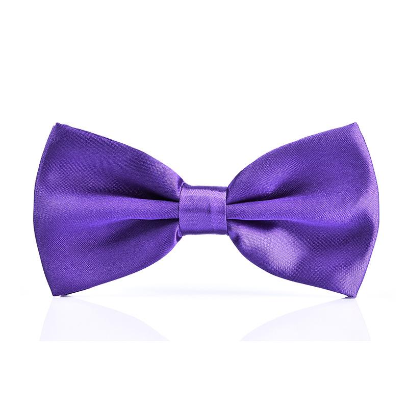 Men's Solid Color Shiny Polyester Silk Bow Tie - Multiple Colors for Weddings and Formal Wear