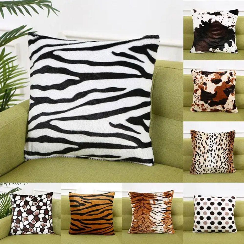 

2Pcs Dacron Throw Pillow Cover Leopard Pillow Case Sofa Decor Pillow Shell Pillow