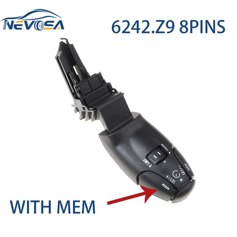 Cruise Control Stalk Switch With Speed Limit For Peugeot 307 308 408 206 207 301 3008 For Citroen 6242Z9 6242.Z8 6242Z8 6242.Z9