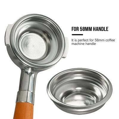 58mm Universal Coffee Filter Basket for Espresso Machine Bottomless Portafilter Replacement Single Double Cup Coffee Maker Parts