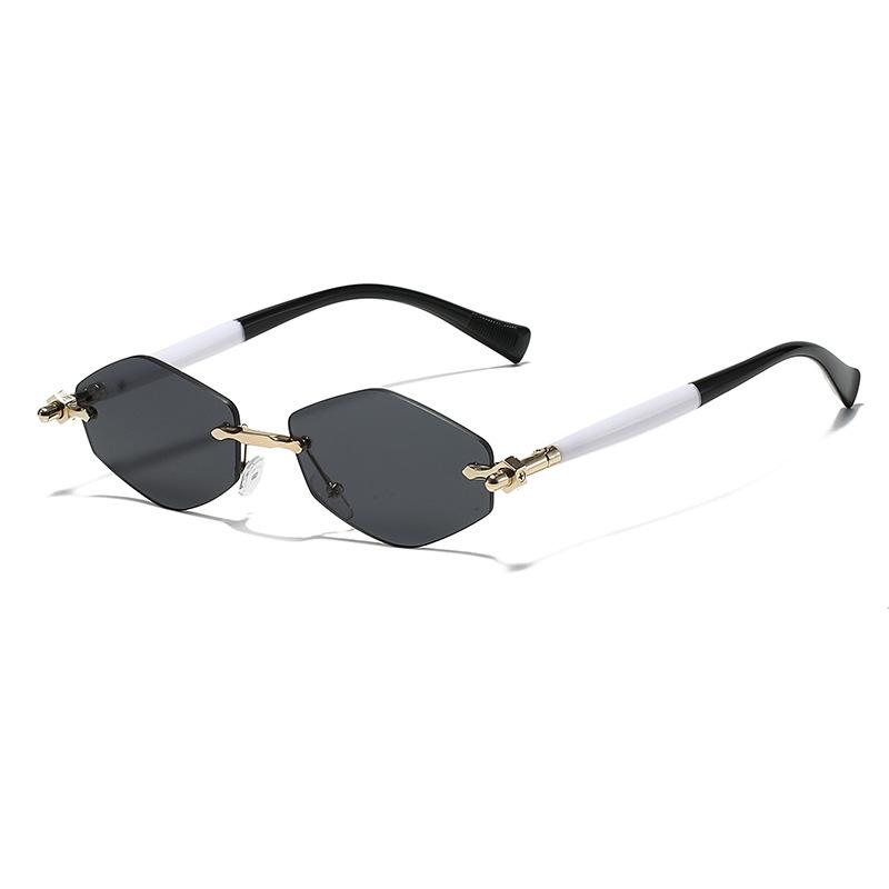 New frameless polygonal metal sunglasses, plain sunscreen and thin sunglasses, personalized trimmed sunglasses