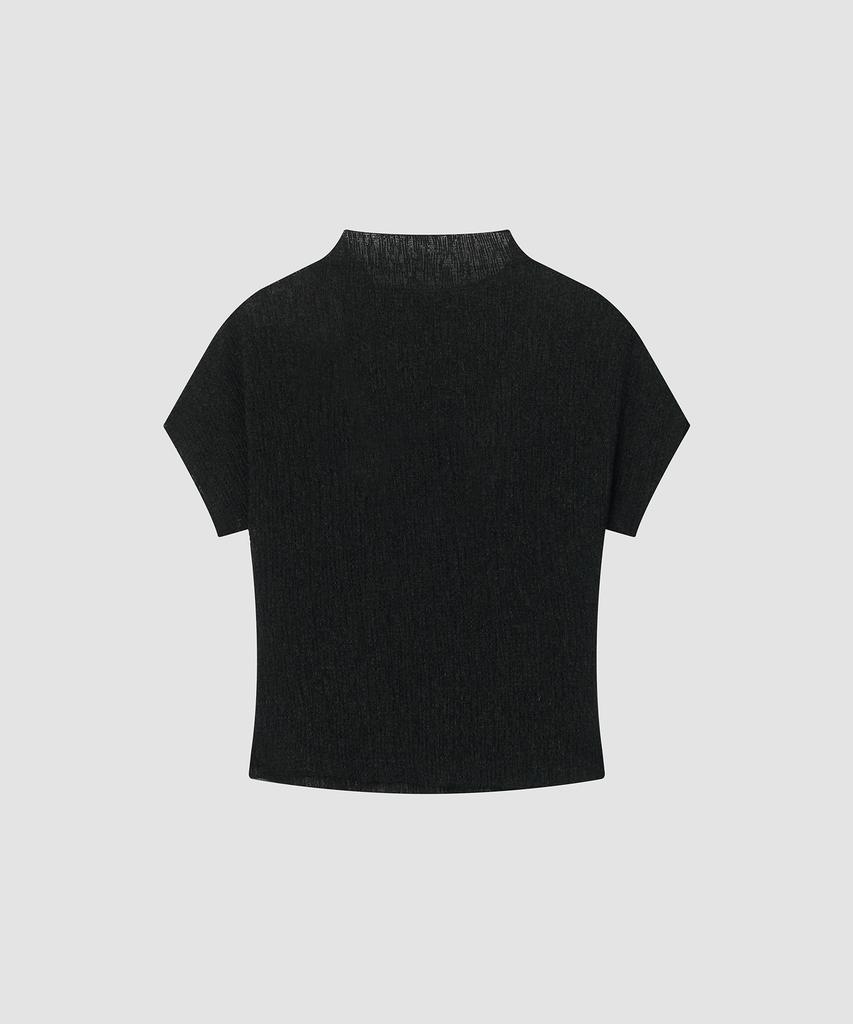 Deolil Wavy Linen Tee_Black