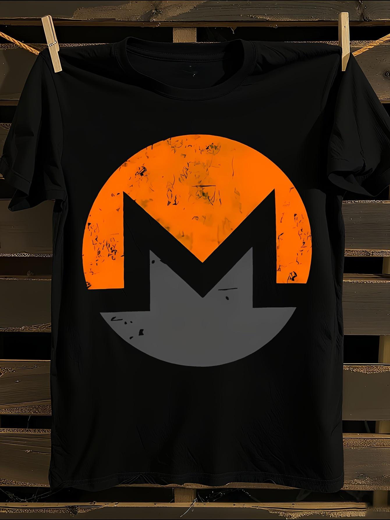 Vintage Monero Cryptocurrency T-Shirt Mens Tshirt Womens Tshirts with Letters Print Short Sleeves T-Shirt Casual Street Tee Shirt Top XXXL