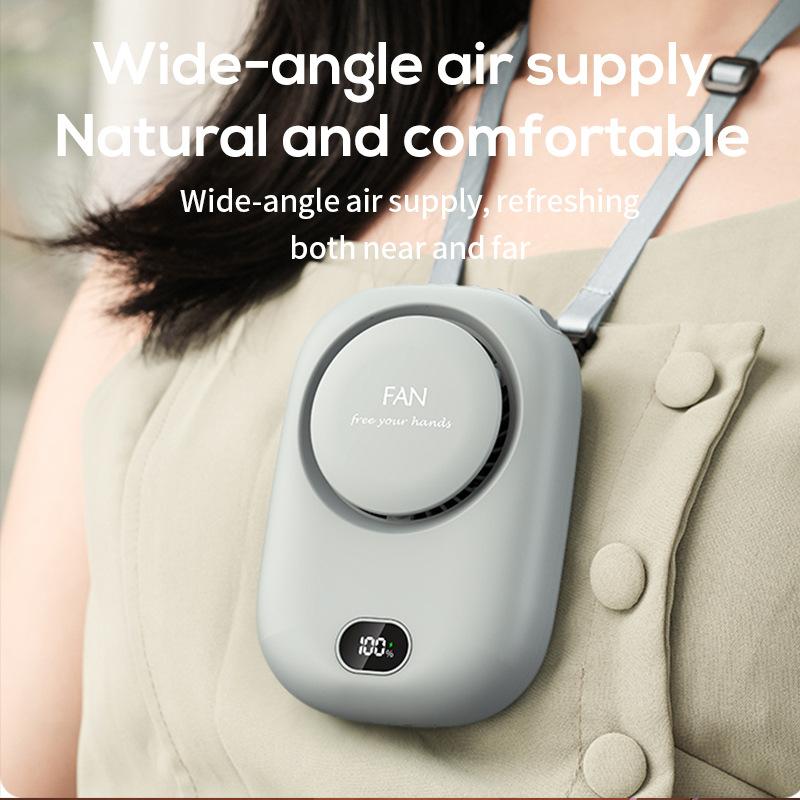 DQ203 USB Rechargeable Outdoor Neck Fan with Normal Button Speed Control