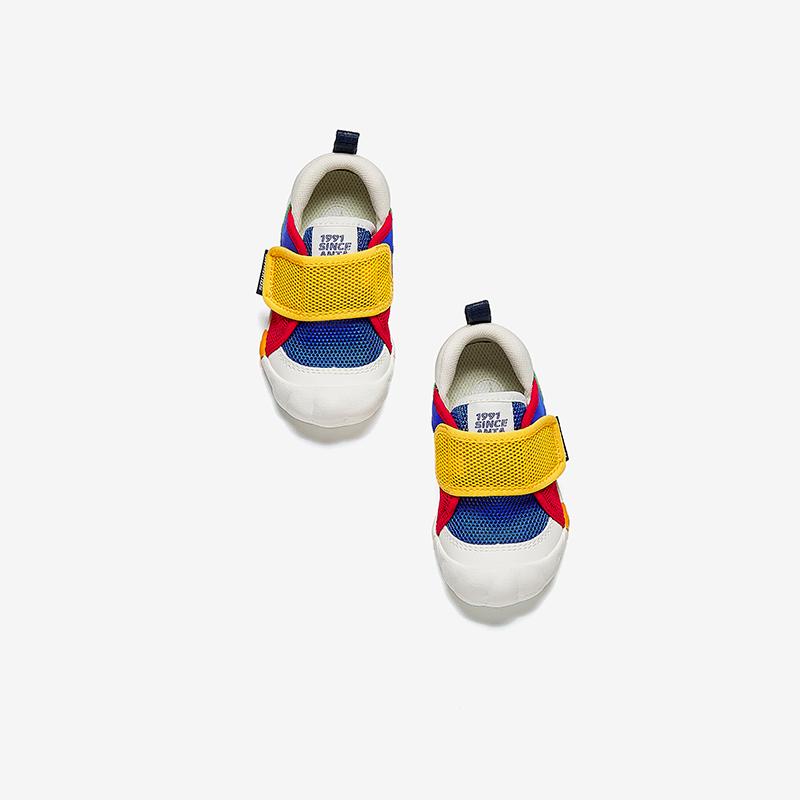 Anta Kids Comfortable Versatile Simple Fashion Low-Top Walking Shoes Baby Sneaker Blue Red Yellow A12510030-1