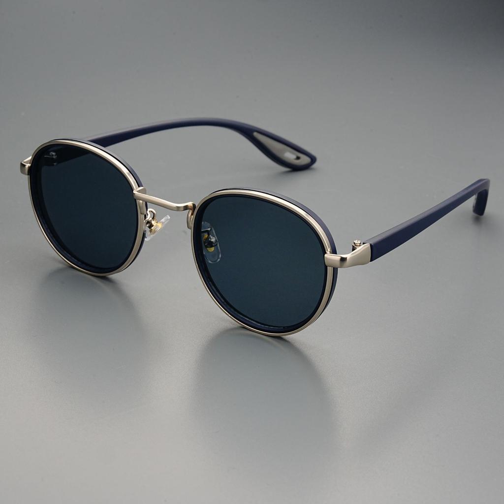 Metal Anti-Blue Light Glasses Women Men Vintage Round Frame Eye Protection Ultra Light Eyeglasses