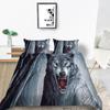 Sada ložního prádla 3D Wolf Print Povlečení Povlak a povlak na polštář Sada ložního prádla AU/EU/US Domácí dekorace v plné velikosti