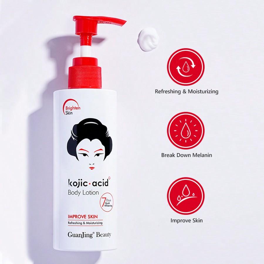 230g Kojic Acid Body Lotion, a Natural Skin Purifier for Face and Body, Contains Kojic Acid, Collagen, Shea Butter, and Can Restore Skin Tone.