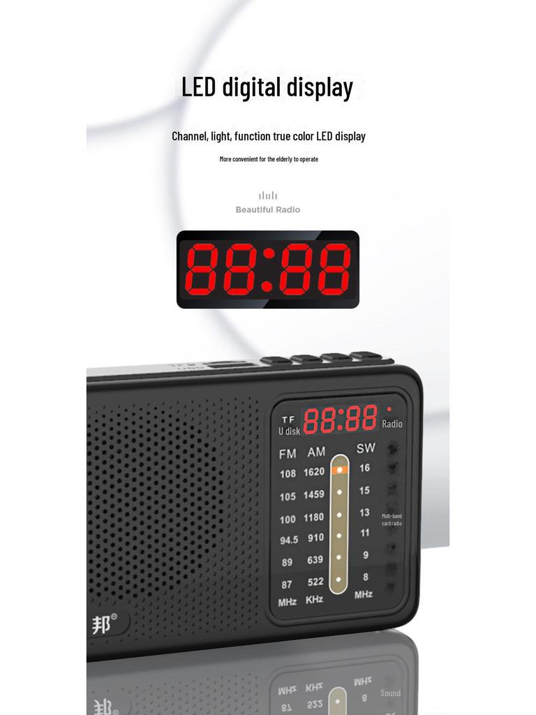 Huibang L35 Multi-Band Portable FM Radio with USB and Card Functionality