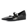 Spring & Autumn Beaded Strap Pointed Toe Mary Jane Shoes for Women