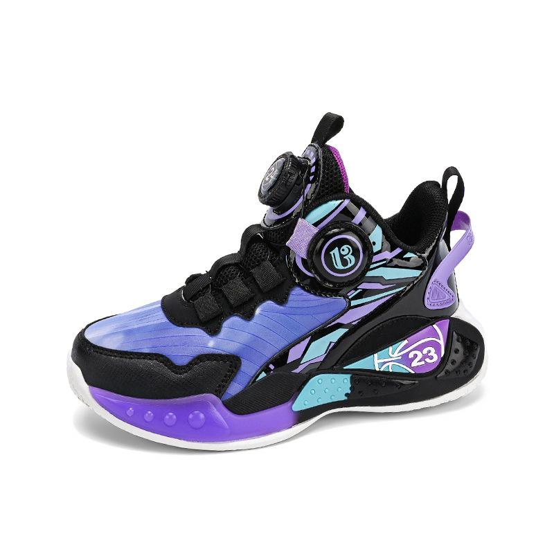 Children's basketball shoes 2025 spring and autumn leather waterproof wear-resistant explosive basketball shoes middle-aged and older children's and p