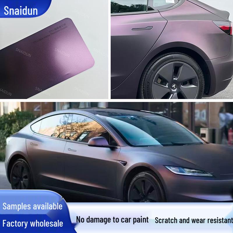 Ultra Matte Black Phantom Purple TPU Color-Changing Anti-Scratch Invisible Car Wrap Film Ultra Matte Black Phantom Purple