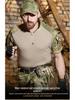 Hanye Men's Summer Camouflage Short Sleeve Frog Suit Training Set - Breathable T-shirt & Short Top