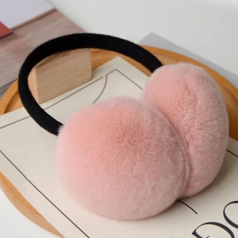Natural 100% Rex Rabbit Fur Earmuffs Winter Accessories for Women Winter Ear Muffs Fluffy Earmuff Ear Cover for Winter