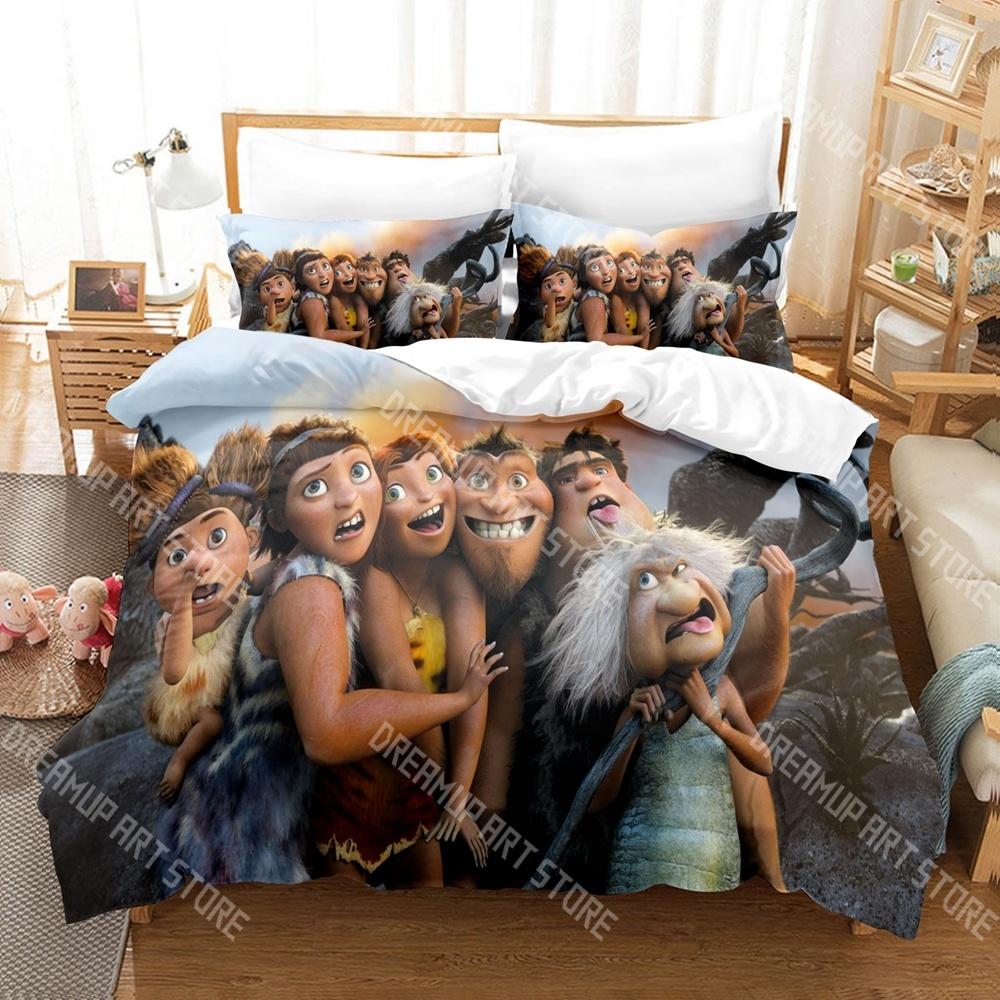 Fashion The Croods A New Age Bedding Set Single Twin Full Queen King Size Bed Set Kids Bedroom Duvetcover Sets Bed Sheet Set