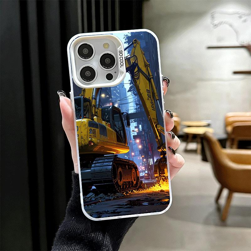 Excavating Machinery Cool Shockproof Phone Case for iPhone 17 Air 16 16E 15 Pro Max 14 Plus 13 Mini 12 Back Cover Anti Fall Fund