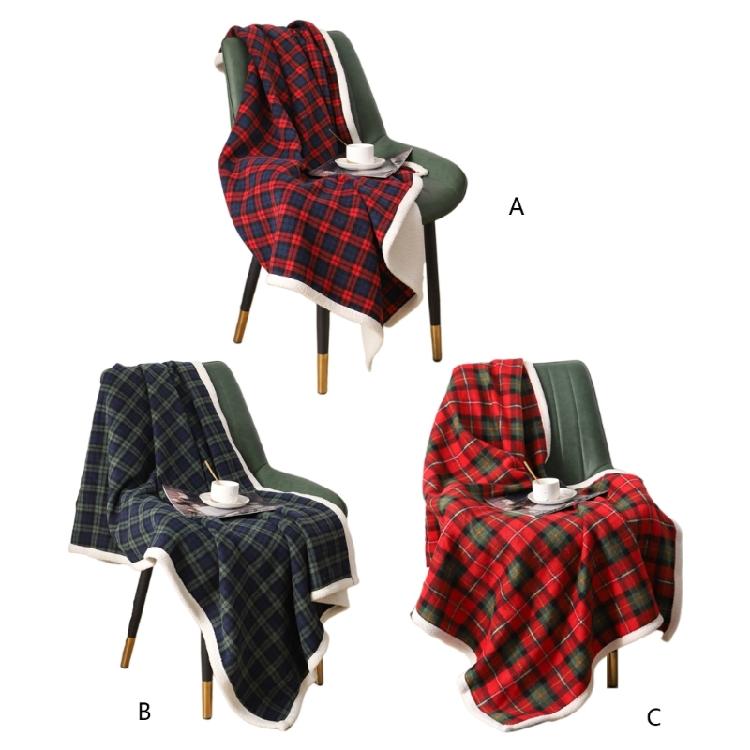 Plaid Couch Decorative Blanket Soft Throw Blankets Polyester Material for Sofa