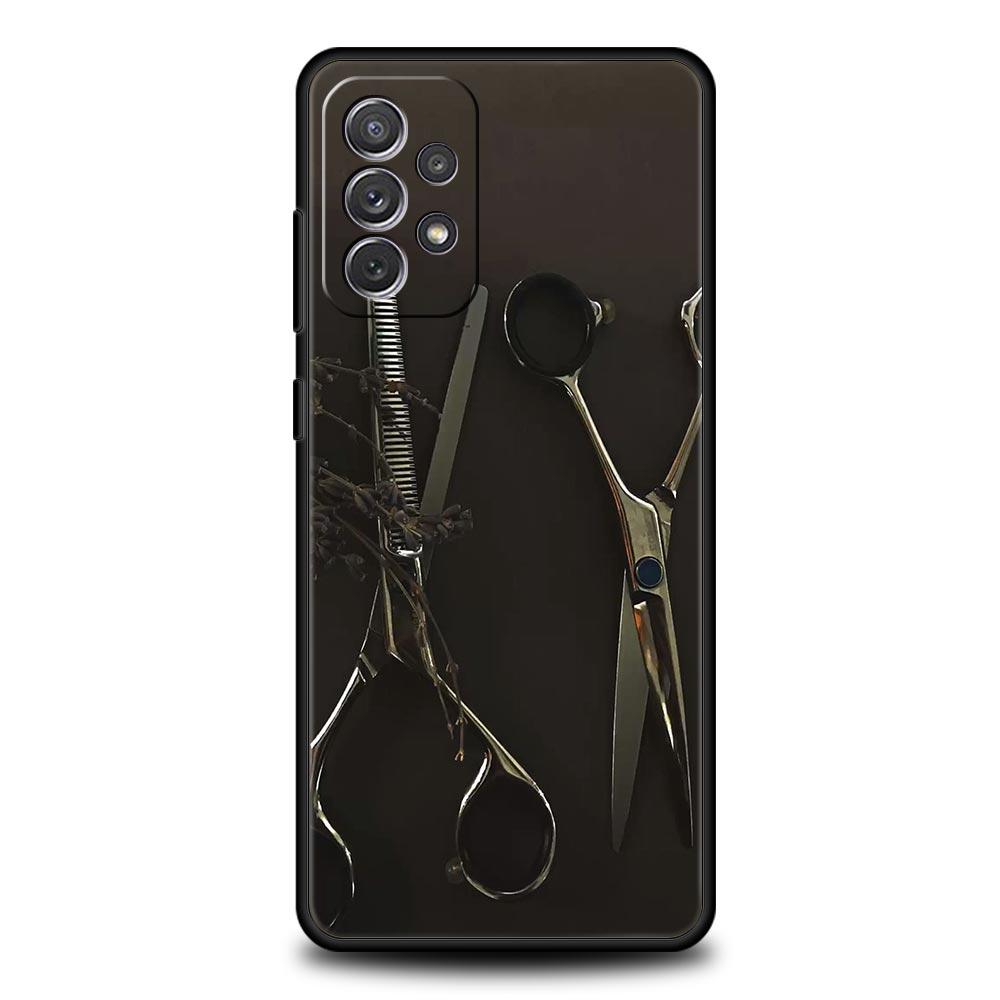 Barber Shop Hair Stylist tools Phone Case For Samsung A15 A13 A51 A71 A41 A31 A21S A03S A05 A35 A55 A23 A25 A33 A53 A73 5G Cover