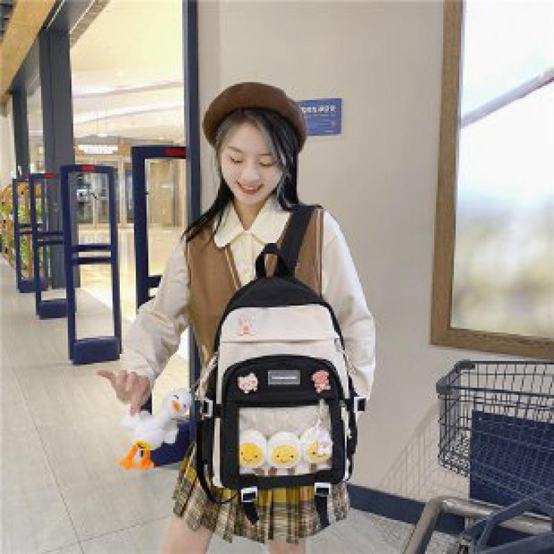 

Модный школьный рюкзак в корейском стиле с милым лесом для девочек - рюкзак большой вместимости для учеников начальной и средней школы Single Bag чёрный