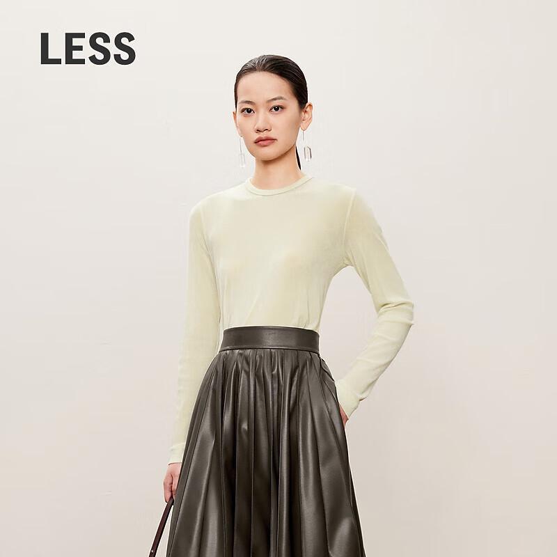 LESS 2024 Autumn Slim-Fit Round-Neck Long-Sleeve T-Shirt L