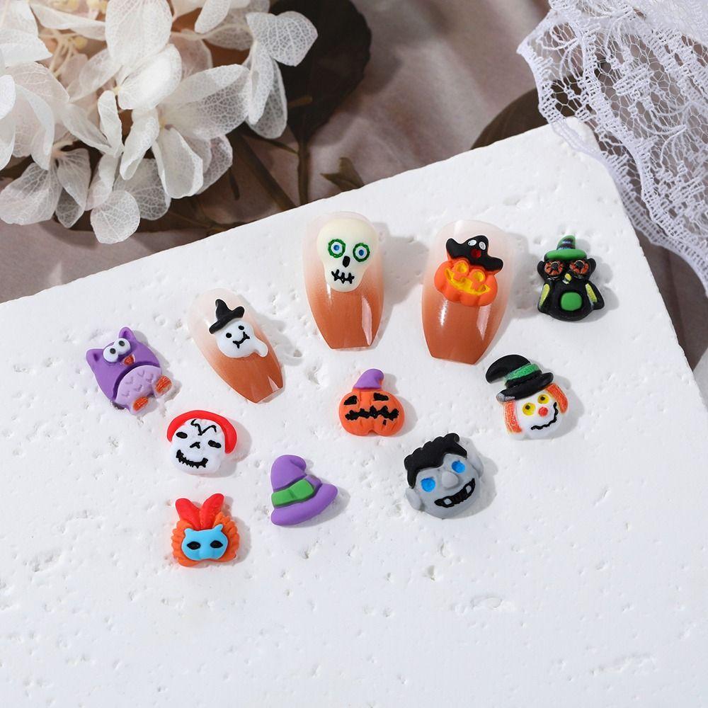 

20шт мини Хэллоуин дизайн ногтей горный хрусталь украшения для ногтей 3D украшения для ногтей милые женщины