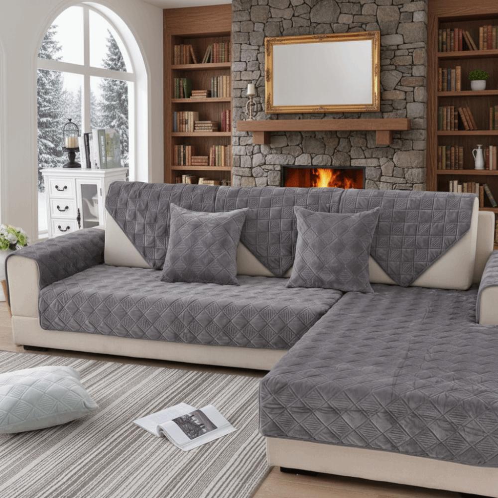 Modern Minimalist European Style Sofa Cover Non-Slip Quilted Pattern Sofa Towel Thickened Soft Seat Cushion Living Room