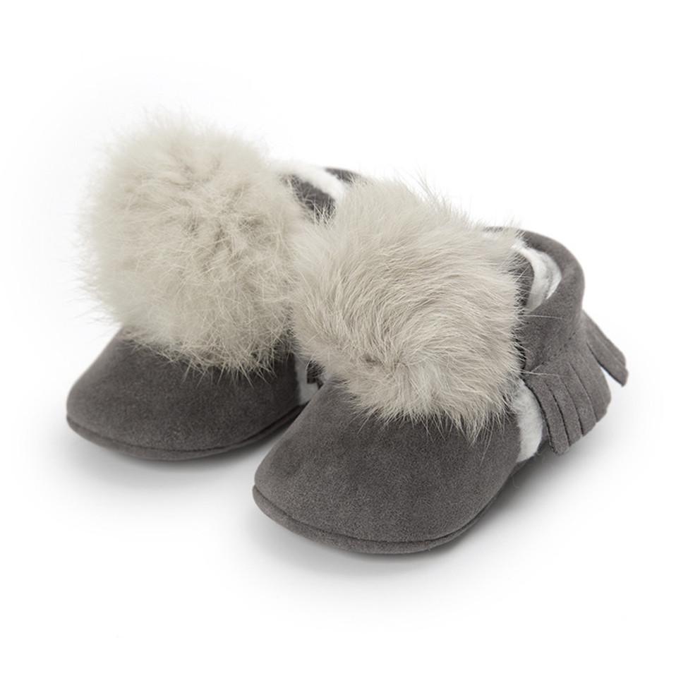 Winter Hairy Ball Baby Shoes Cute Baby Girls Shoes Super Warm Tassel Style Baby Girl Shoes Baby Boys Cotton Shoes