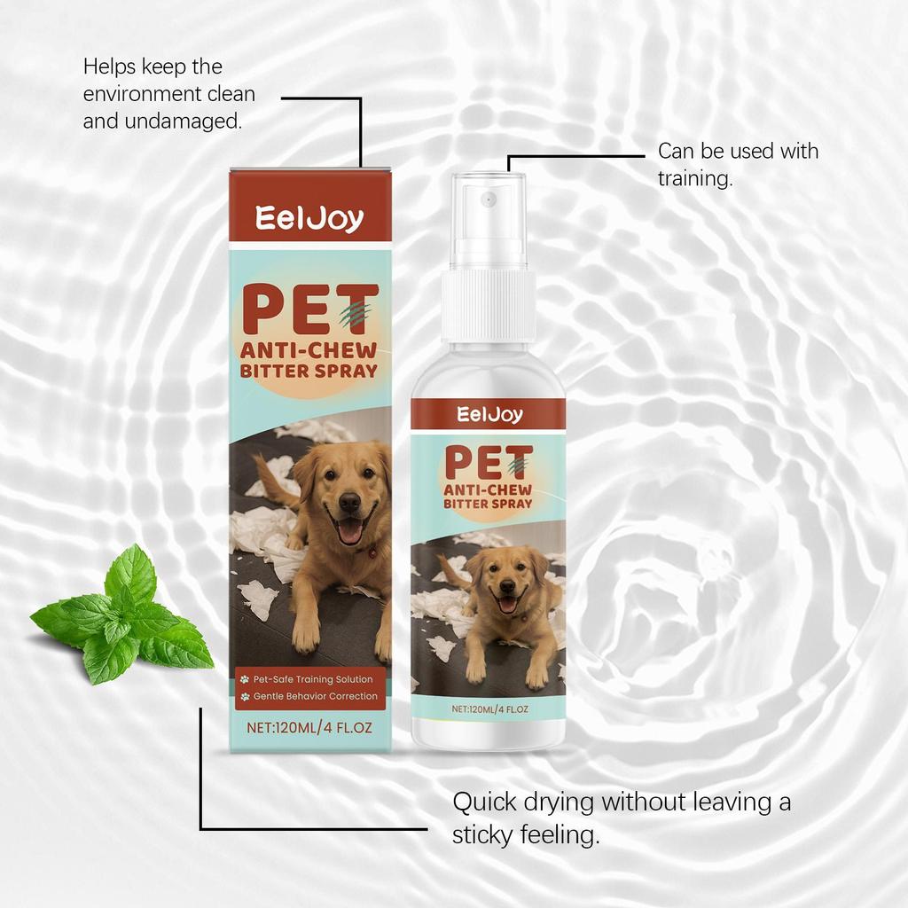 EelJoy Pet Anti-Chew Spray for Dogs & Cats, Gentle Formula, Stop Chewing, Correct Bad Behavior Habits, 120ml