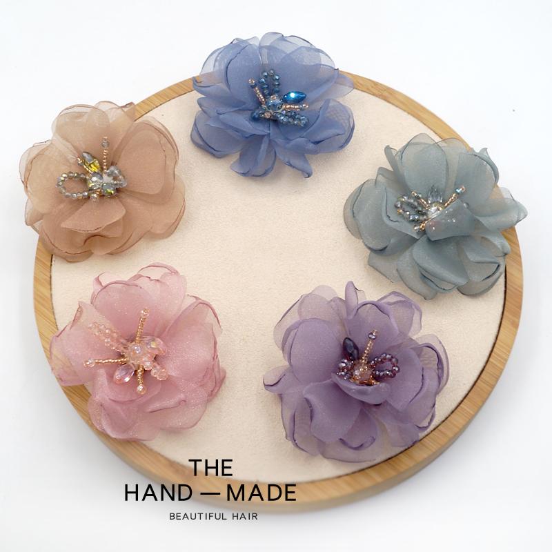 Korean Fabric Flower Brooch Corsage: Elegant Gauze Pin for Women