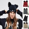Stylish Cat Ears Women Hat Knitted Acrylic Warm Winter Beanie Caps For Ultimate Warmth