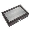 12 Grids Watch Display Storage Box Watch Organizer Case PU Leather