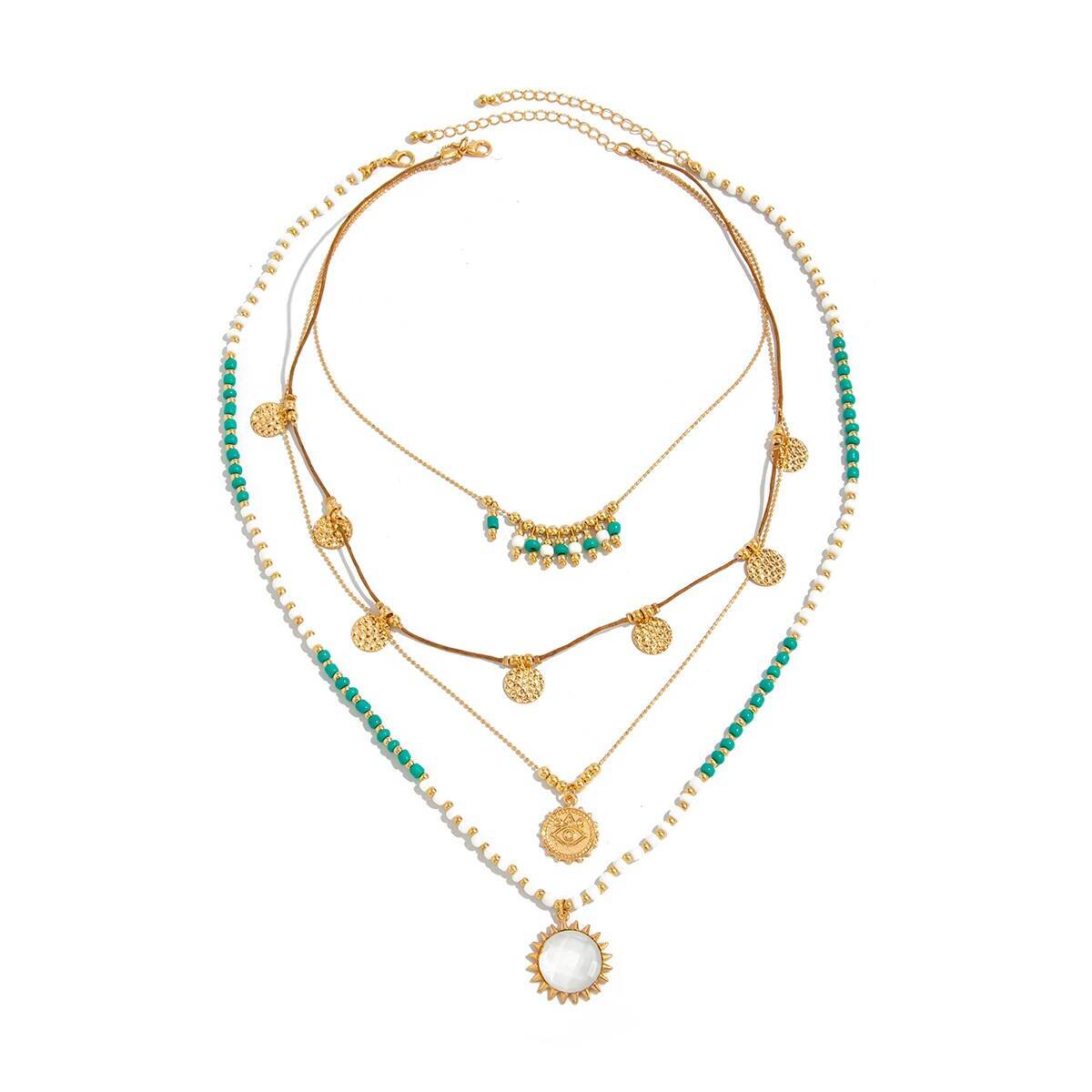 

Y2K Бохо Круглый Кулон-кисточка в виде монеты Чокер для женщин Collares Винтажная Цепочка из бусин Эстетичные украшения на шею Подарок