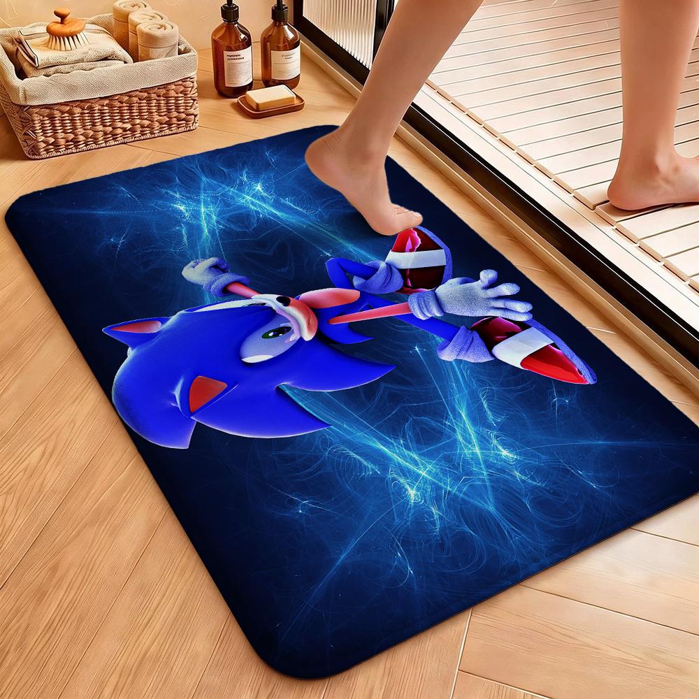 Sonic Hedgehog Carpet Bath Mat Plush Rug Small Rug Living Room Rug Bedroom Rug Machine Washable