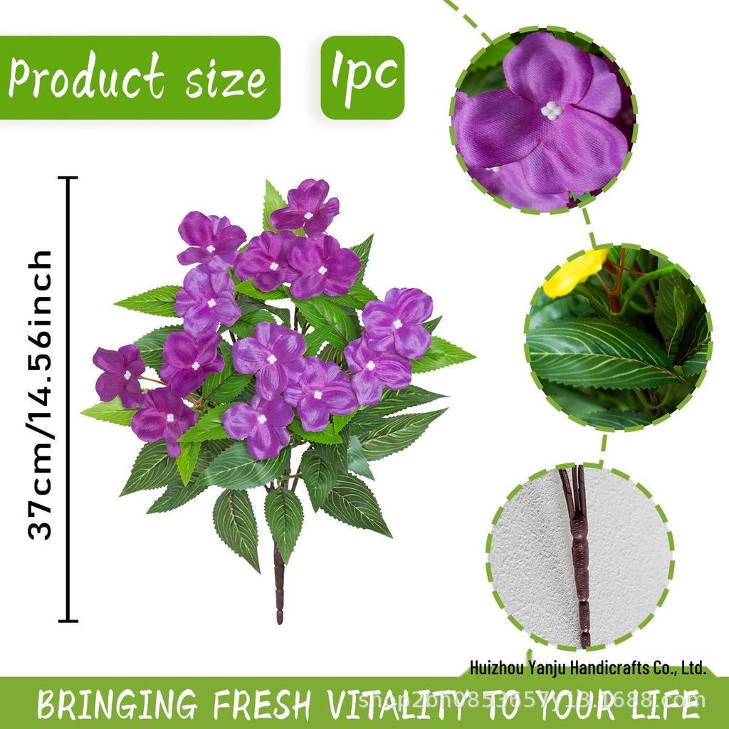 Spring Balsam Artificial Flower Bunch for Home and Outdoor Decor