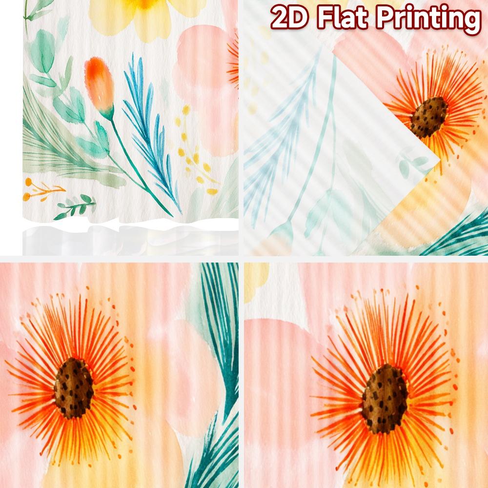 2D FLAT PRINTING 2pcs Curtains (Without Rod) Flower Blossom Delight Valentine is day Festival Fashion Curtains Polyester