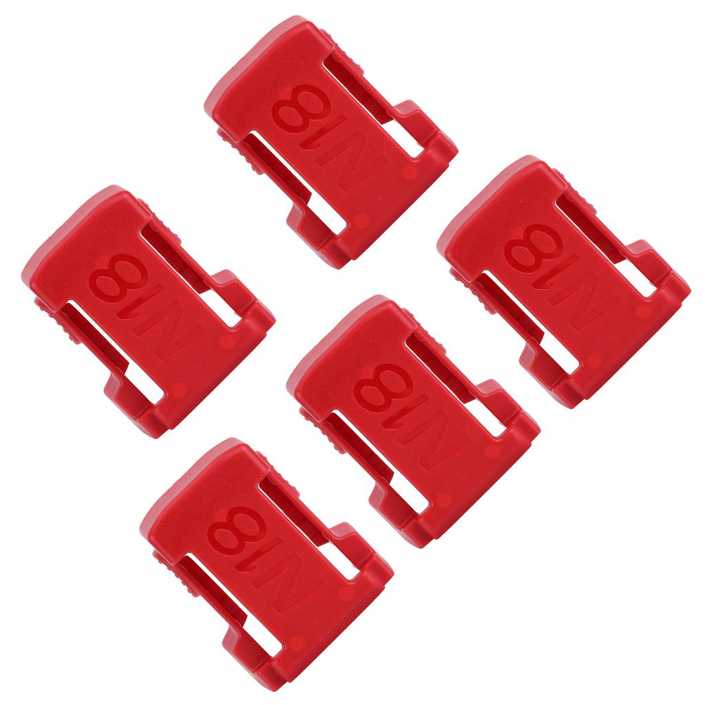 5Pcs Battery Mount Holder Stand Rack Battery Accessories Fit for Milwaukee M18 18VRed