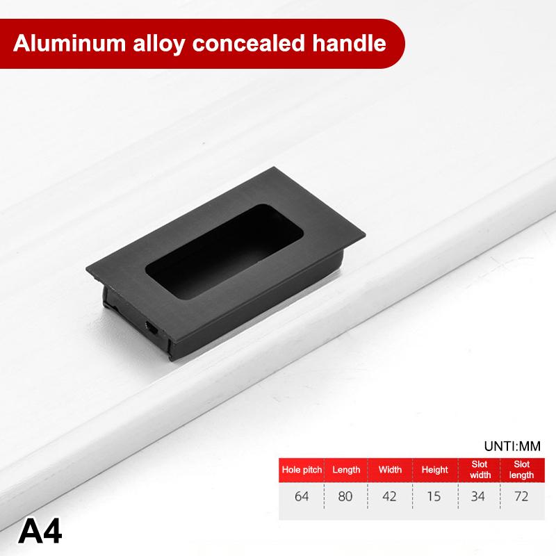 Alloy Embed Door Knobs Kitchen Cabinet Cupboard Door Drawer Hidden Dresser Pull Handles Furniture Hardwre Accessory