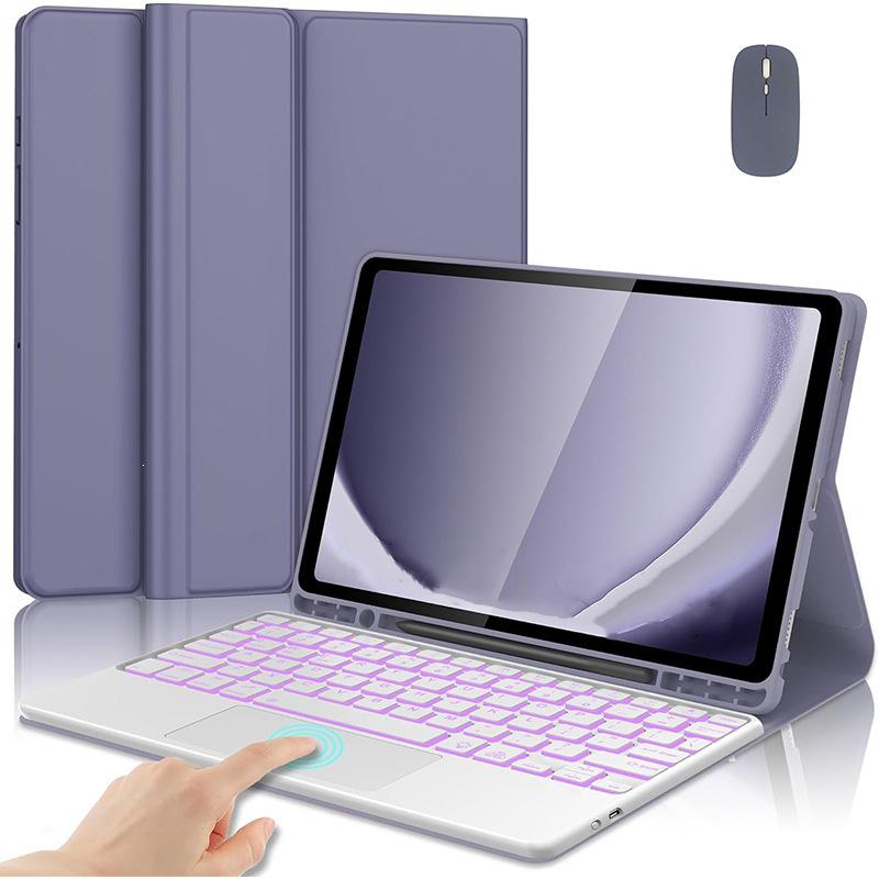 Samsung Tablet S9 FE Plus 12.4" RGB Backlit Touch Keyboard & Leather Protective Case