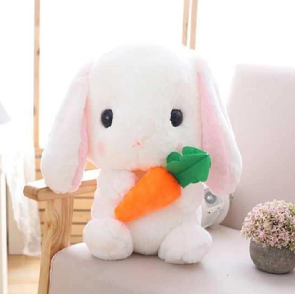 22CM Long Ear Rabbit Plush Toy Cute Radish Pillow Sitting Posture Bunny Doll Festive Gifts For Children Christmas Gift