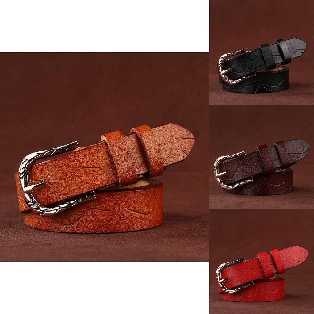 Pure Leather Female Belt With Simple Pin Closure For Work And Casual Outfits