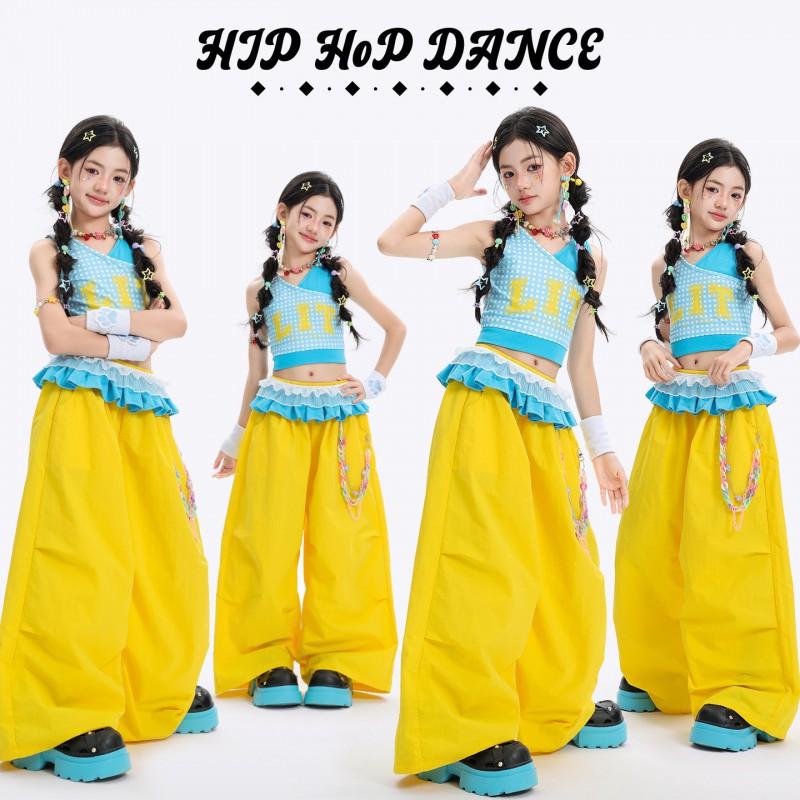 Mädchen Jazz Dance Outfit Kinder Hip Hop Bühnenauftritt Set Trendige Tanzkleidung