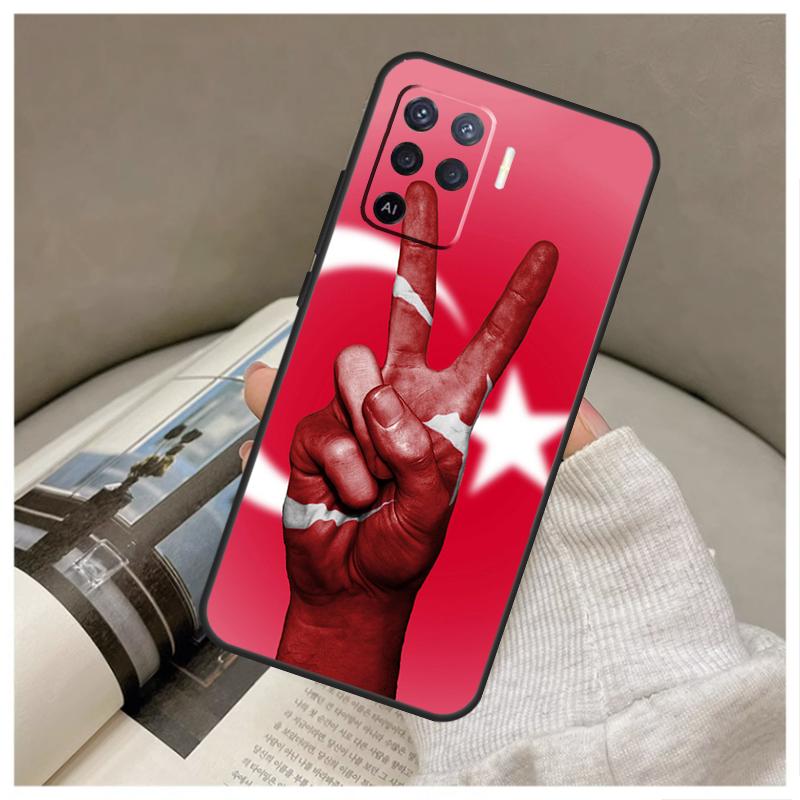 Turkey Turkish Flag For OPPO A79 A58 A78 A98 A15 A16 A76 A96 A17 A77 A52 A72 A5 A9 A94 A74 A57S A53S A54S Case