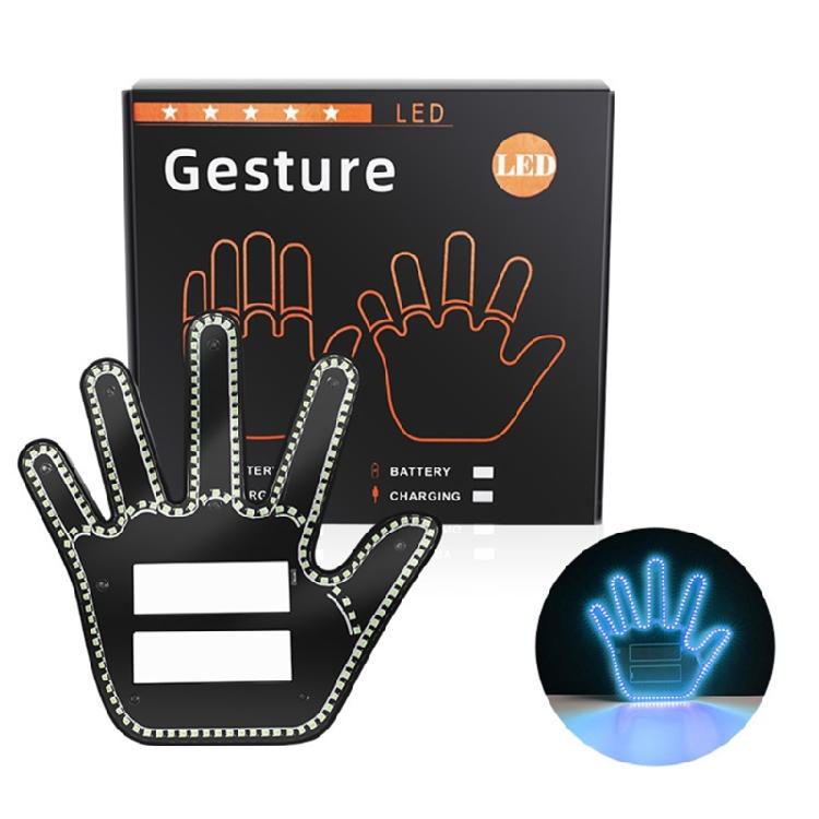 

Universal LED Illuminated Gesture Light With Remote Road Rage Signs Finger Lamp