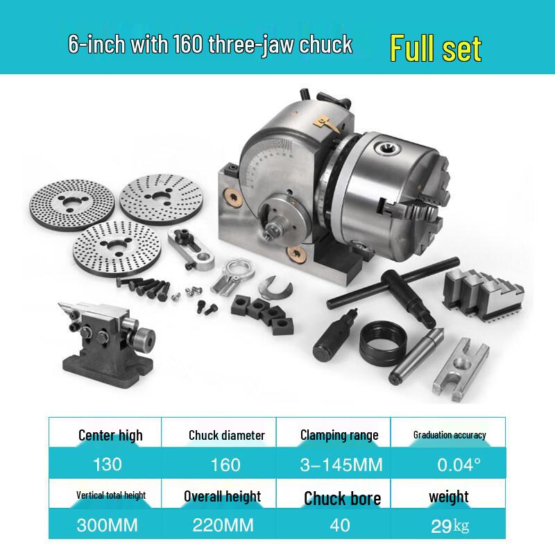 Aokewen 6-inch Compact Vertical/Horizontal Milling Dividing Head