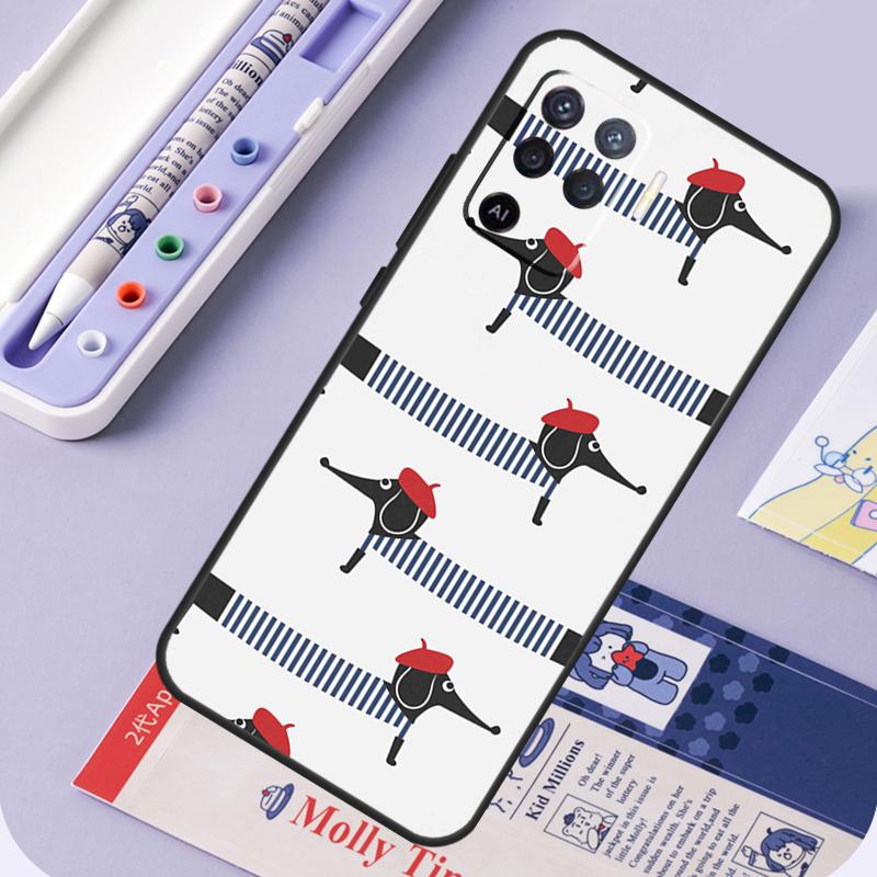 Dachshund Sausage Dog For Oppo A40 A60 A80 A94 A74 A54 A15 A18 A38 A58 A78 A98 A16 A76 A96 A57 A17 A77 A5 Pro Case
